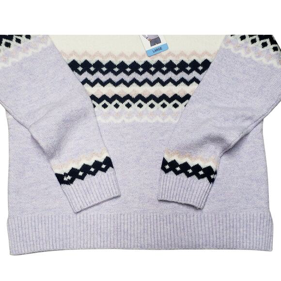 525 America Lavender Knit Sweater Womens Size L Pullover Stretch Relaxed Fit - Picture 6 of 11